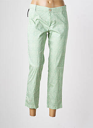 Pantalon chino țesătură poplin mărime normală verde WALTRON femeie