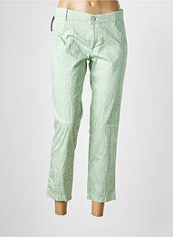 Pantalon chino țesătură poplin mărime normală verde WALTRON femeie