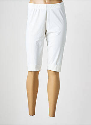 Pantalon de ciclism efect material satinat mărime normală alb MAT. femeie