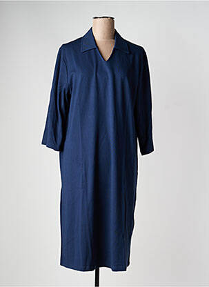 Rochie midi mâneci 3/4 mâneci 3/4 albastru SIGNATURE femeie