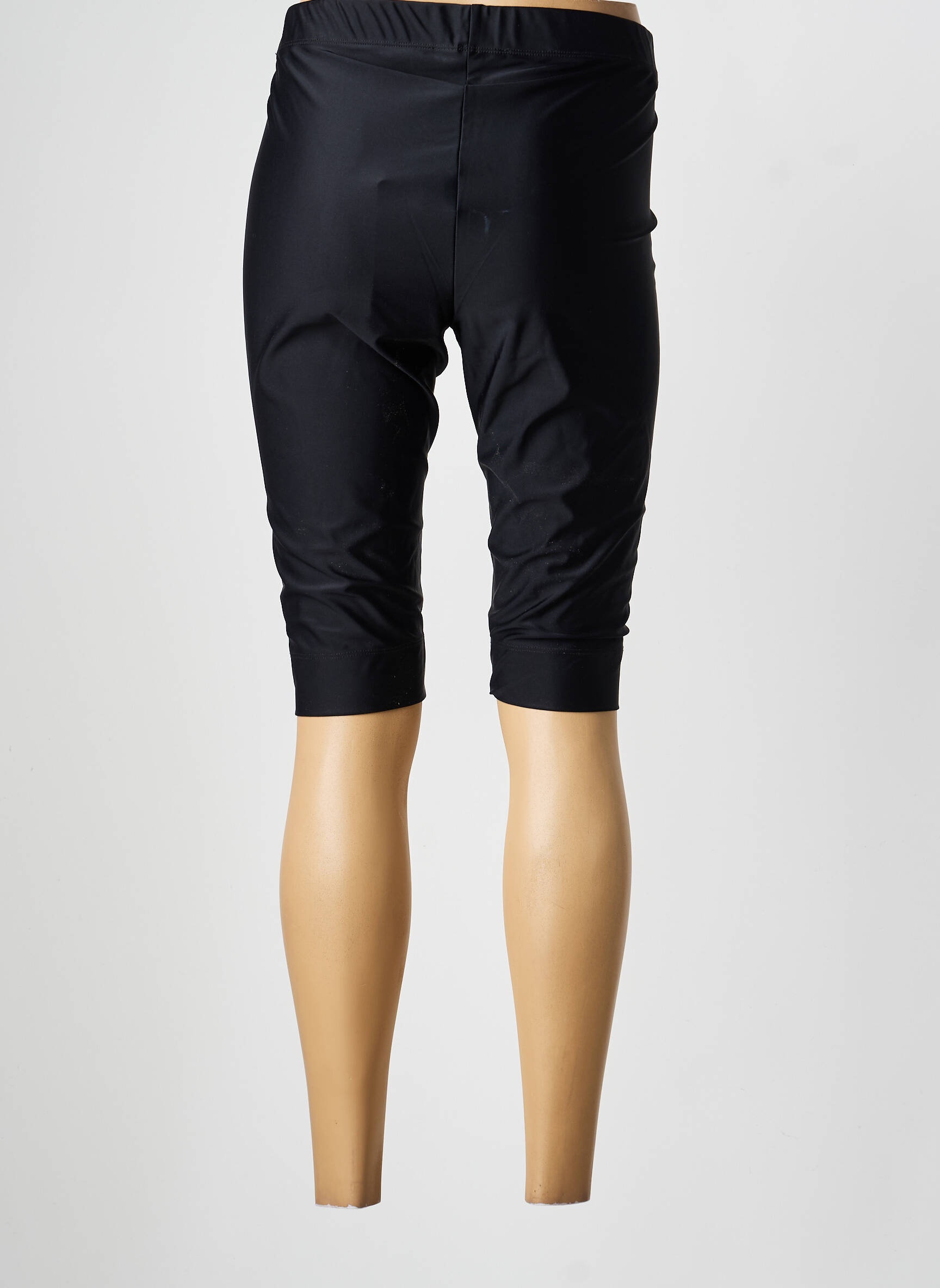 Pantalon de ciclism țesătură jersey mărime normală negru MAT. femeie