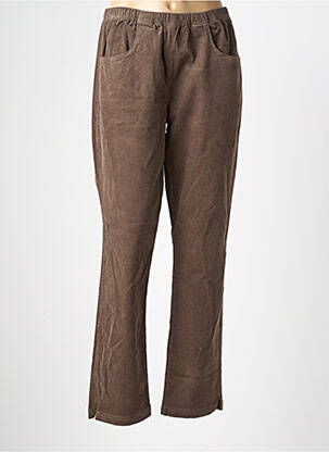 Pantalon slim talie elastică mărime normală maro SIGNATURE femeie