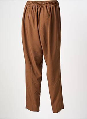 Pantalon drept talie elastică mărime normală maro MAT. femeie