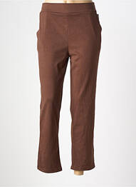 Pantalon slim talie elastică mărime normală maro ATLANTA femeie
