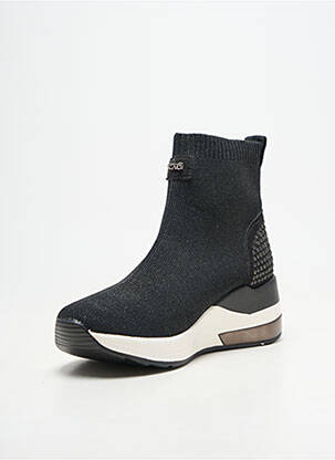 Slip-on-uri țesătură țesătură cu sclipici toc de 4 la 6 cm negru EXÉ femeie