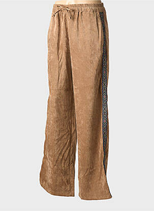 Pantalon drept talie elastică bej SCARLET ROOS femeie