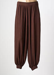 Pantalon drept talie elastică maro EMA BLUE'S femeie