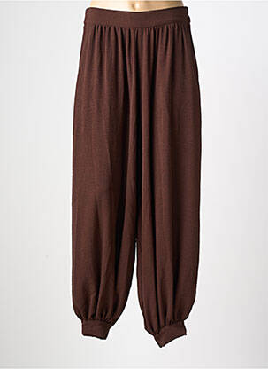 Pantalon drept talie elastică maro EMA BLUE'S femeie