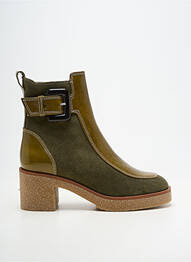 Botine/ghete material neted toc de 4 la 6 cm verde MKD femeie