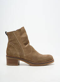 Botine/ghete vârf rotund toc de 4 la 6 cm maro MKD femeie