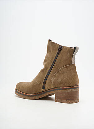 Botine/ghete vârf rotund toc de 4 la 6 cm maro MKD femeie