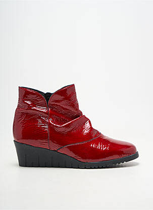 Botine/ghete material neted toc de 4 la 6 cm roșu PEDI GIRL femeie