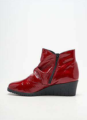 Botine/ghete material neted toc de 4 la 6 cm roșu PEDI GIRL femeie