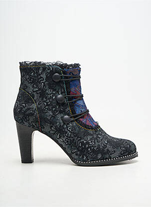Botine/ghete vârf rotund toc de 7 la 9 cm negru LAURA VITA femeie
