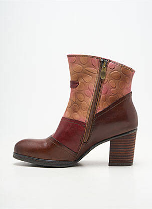 Botine/ghete material neted toc de 4 la 6 cm maro LAURA VITA femeie