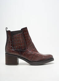 Botine/ghete material neted toc de 4 la 6 cm maro DORKING femeie