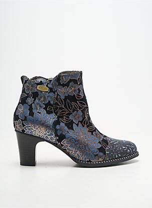 Botine/ghete material neted toc de 4 la 6 cm negru LAURA VITA femeie