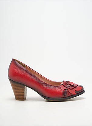 Pantofi cu toc material neted toc de 7 la 9 cm roșu LAURA VITA femeie