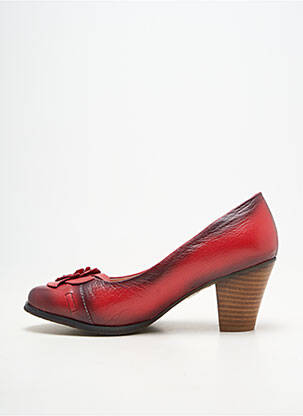 Pantofi cu toc material neted toc de 7 la 9 cm roșu LAURA VITA femeie