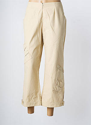 Pantalon 7/8 talie cu cleme mărime normală bej UN POINT C EST TOUT femeie