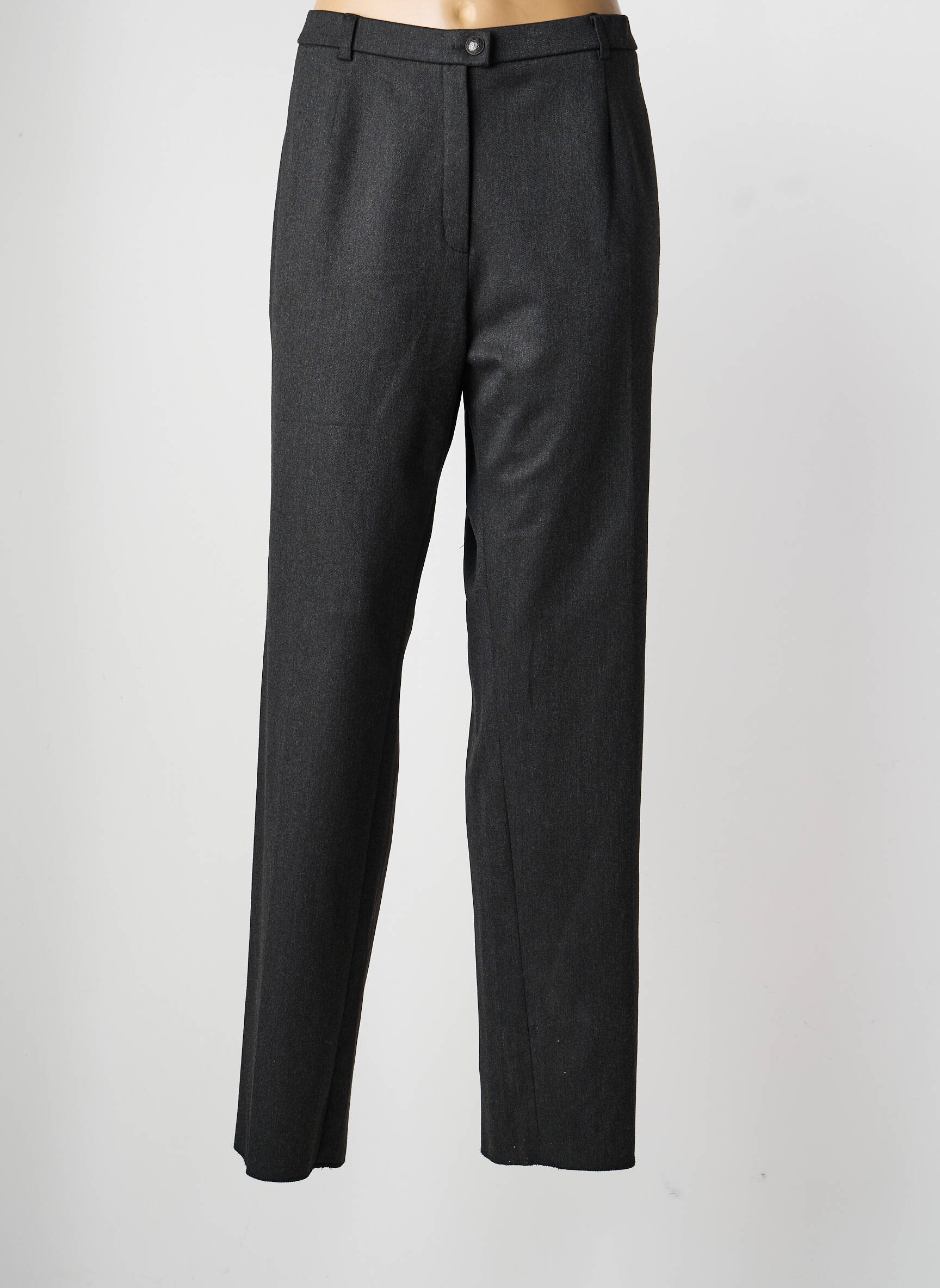 Pantalon drept talie cu cleme mărime normală gri KARTING femeie