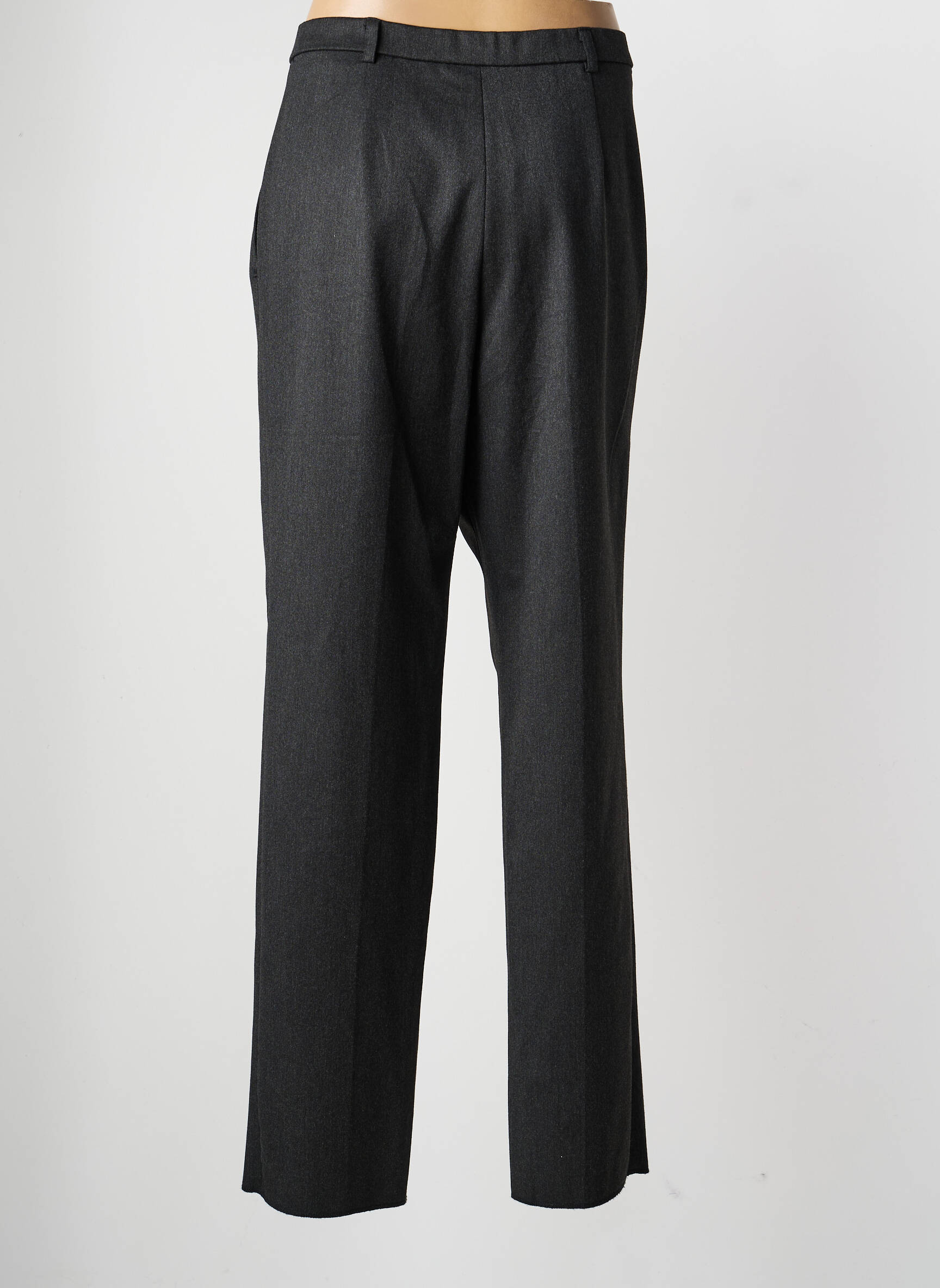 Pantalon drept talie cu cleme mărime normală gri KARTING femeie