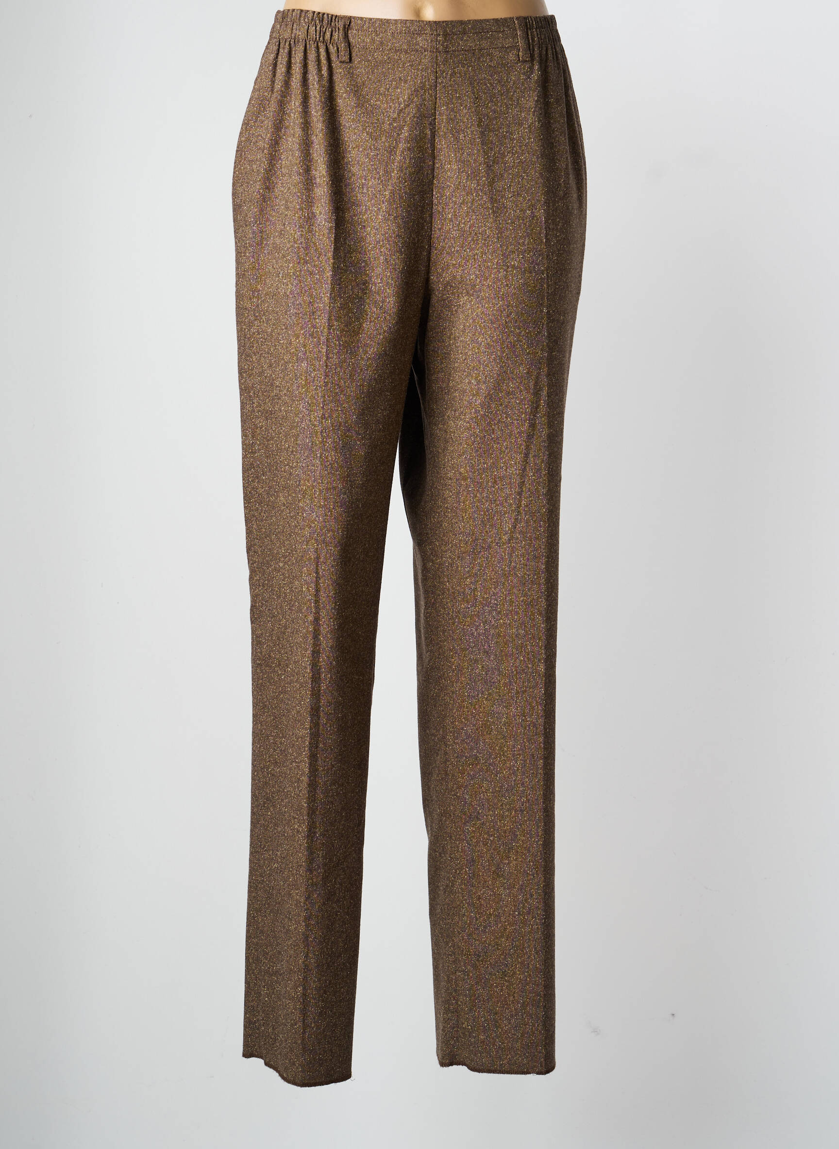 Pantalon slim talie elastică mărime normală maro KARTING femeie