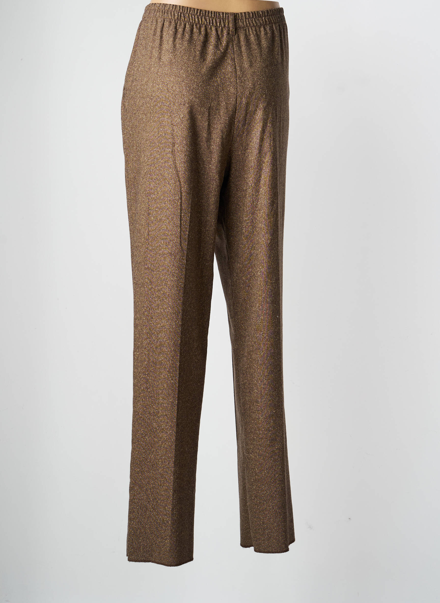 Pantalon slim talie elastică mărime normală maro KARTING femeie