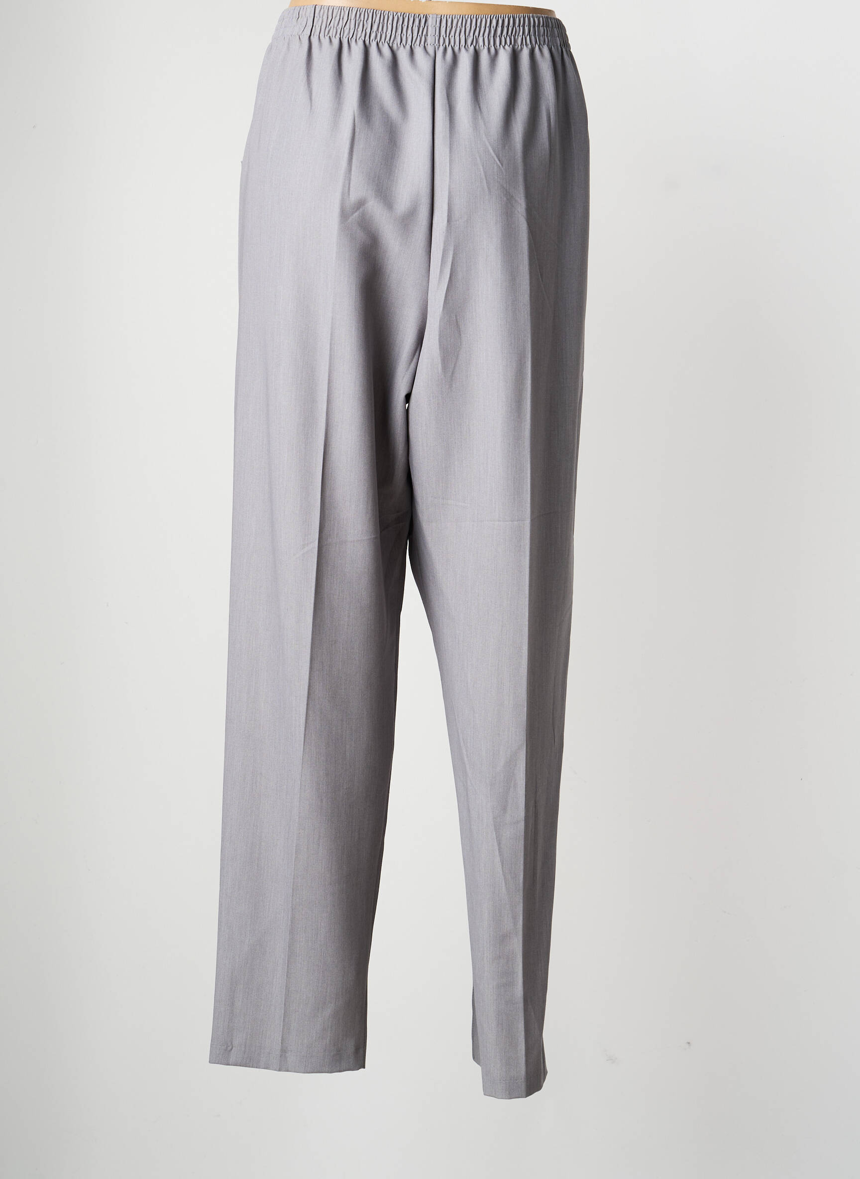 Pantalon drept talie elastică mărime normală gri GRIFFON femeie