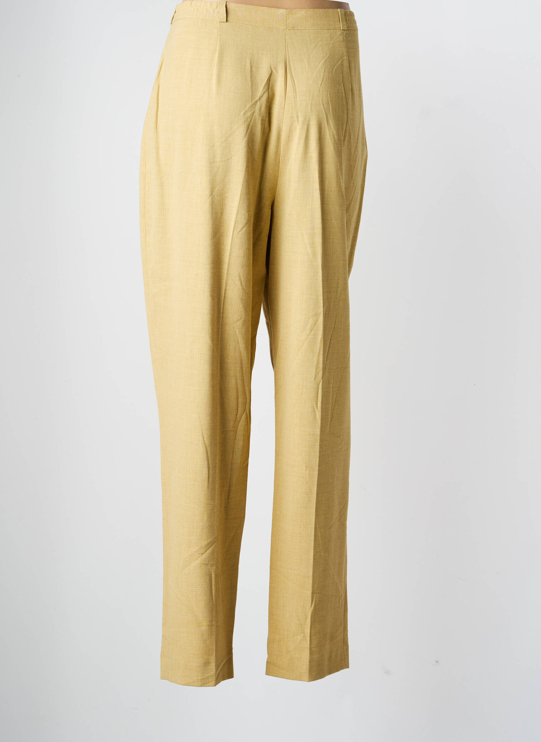 Pantalon drept talie cu cleme mărime normală verde BREAL femeie