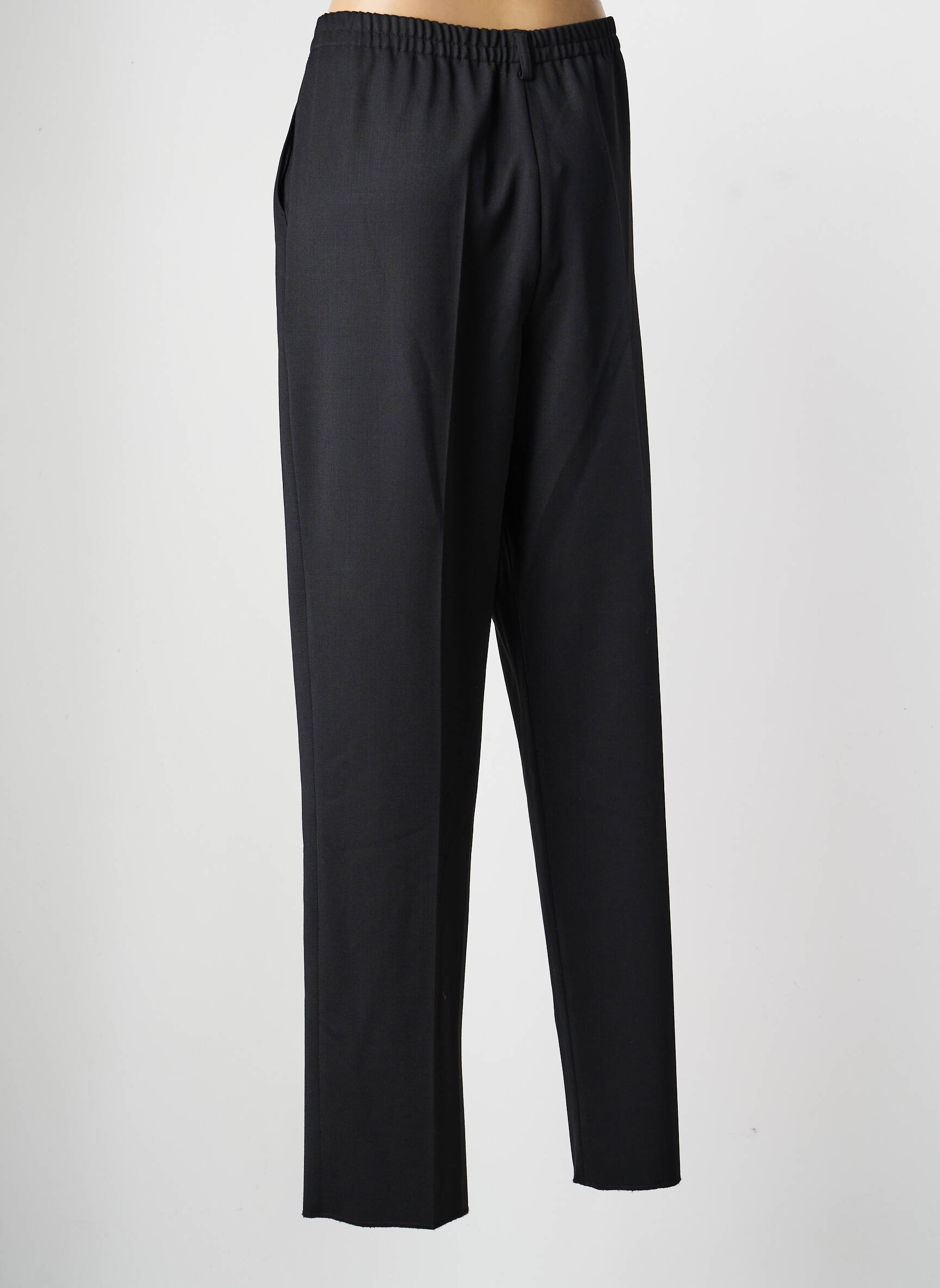 Pantalon drept talie elastică mărime normală negru KARTING femeie