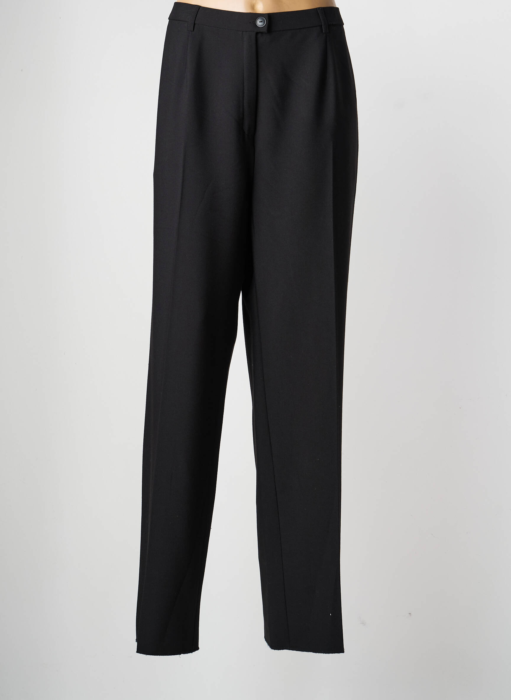 Pantalon drept talie elastică mărime normală negru KARTING femeie