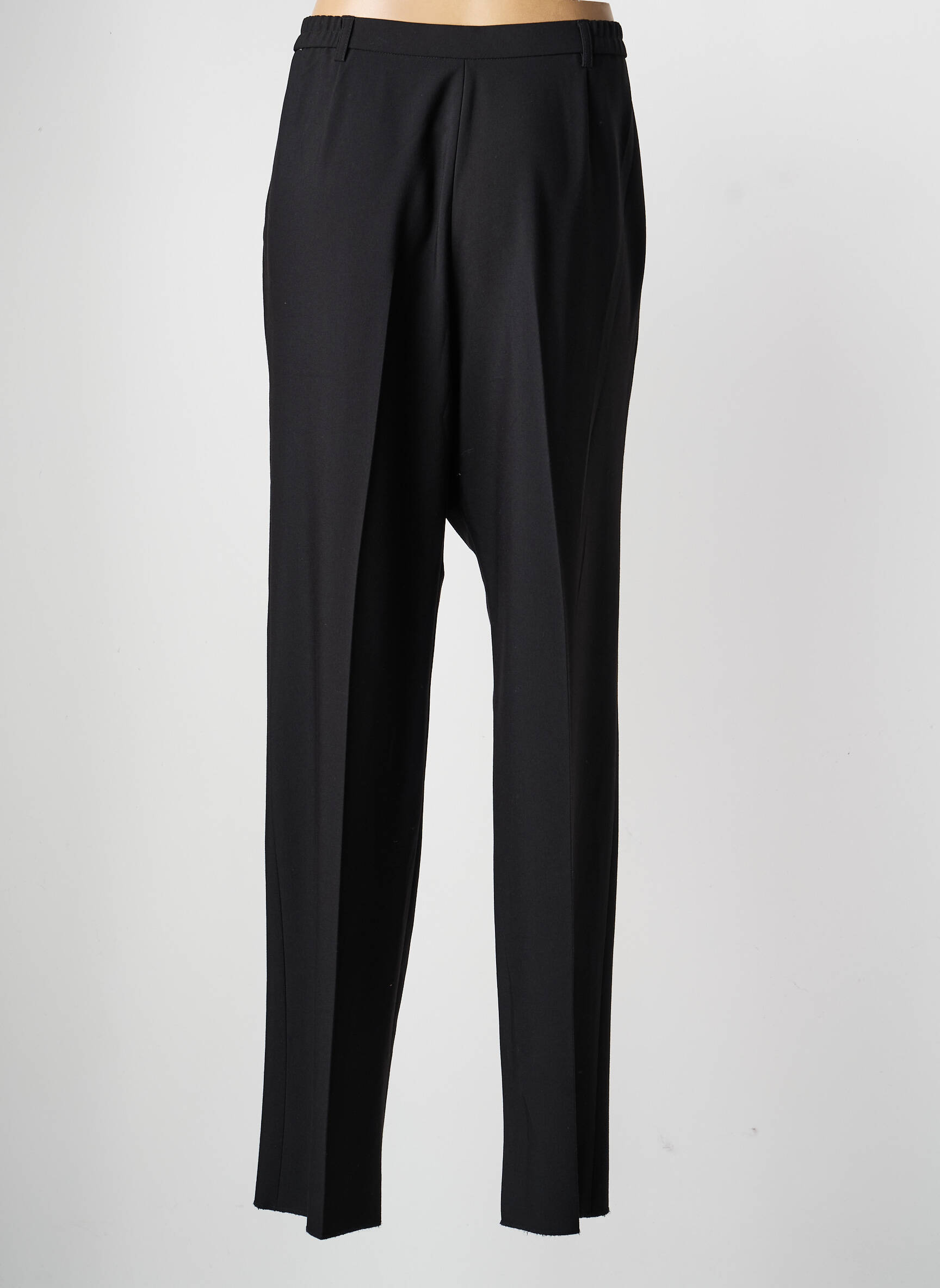 Pantalon drept talie elastică mărime normală negru KARTING femeie