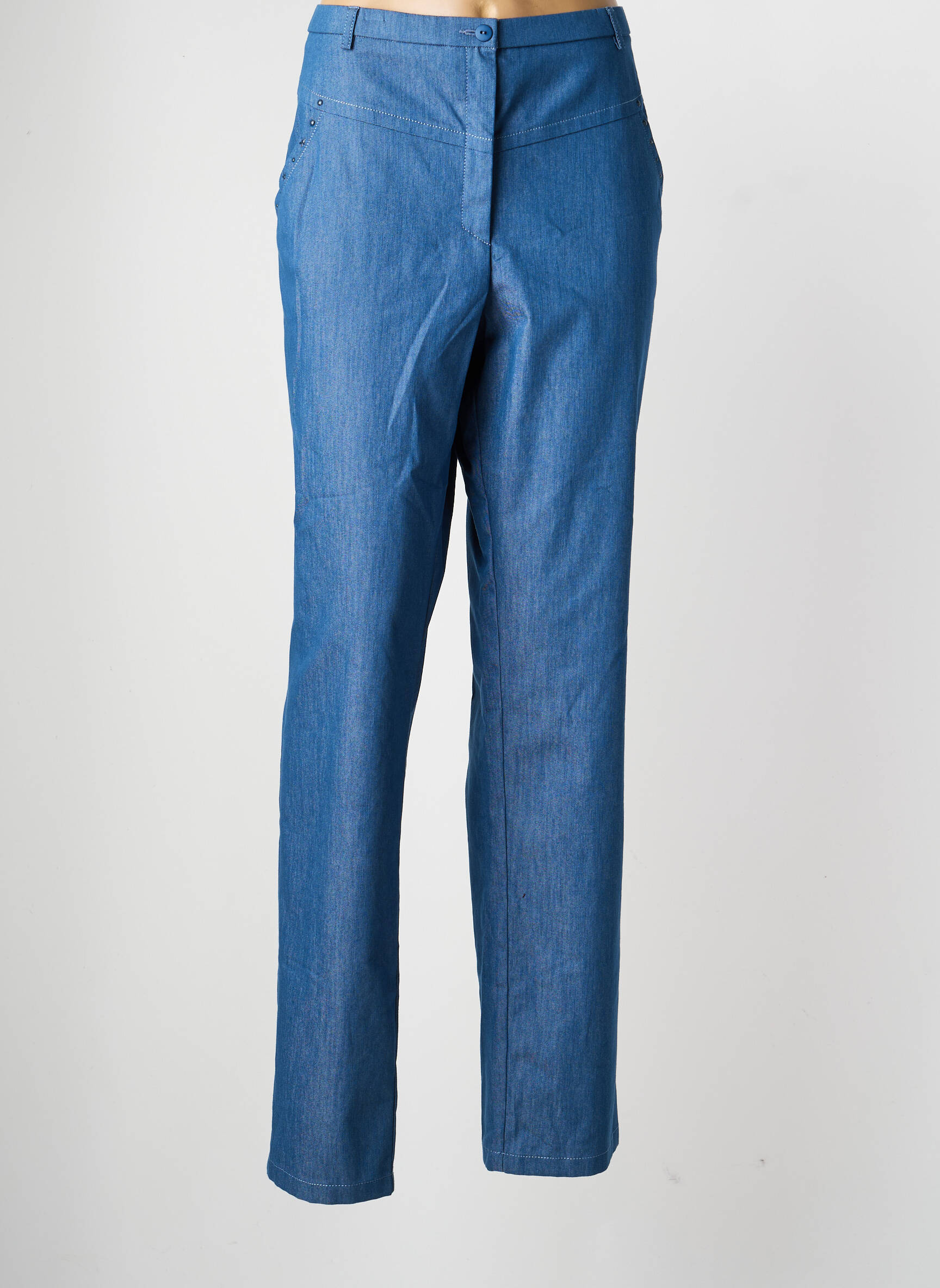 Pantalon slim talie elastică mărime normală albastru PAUPORTÉ femeie
