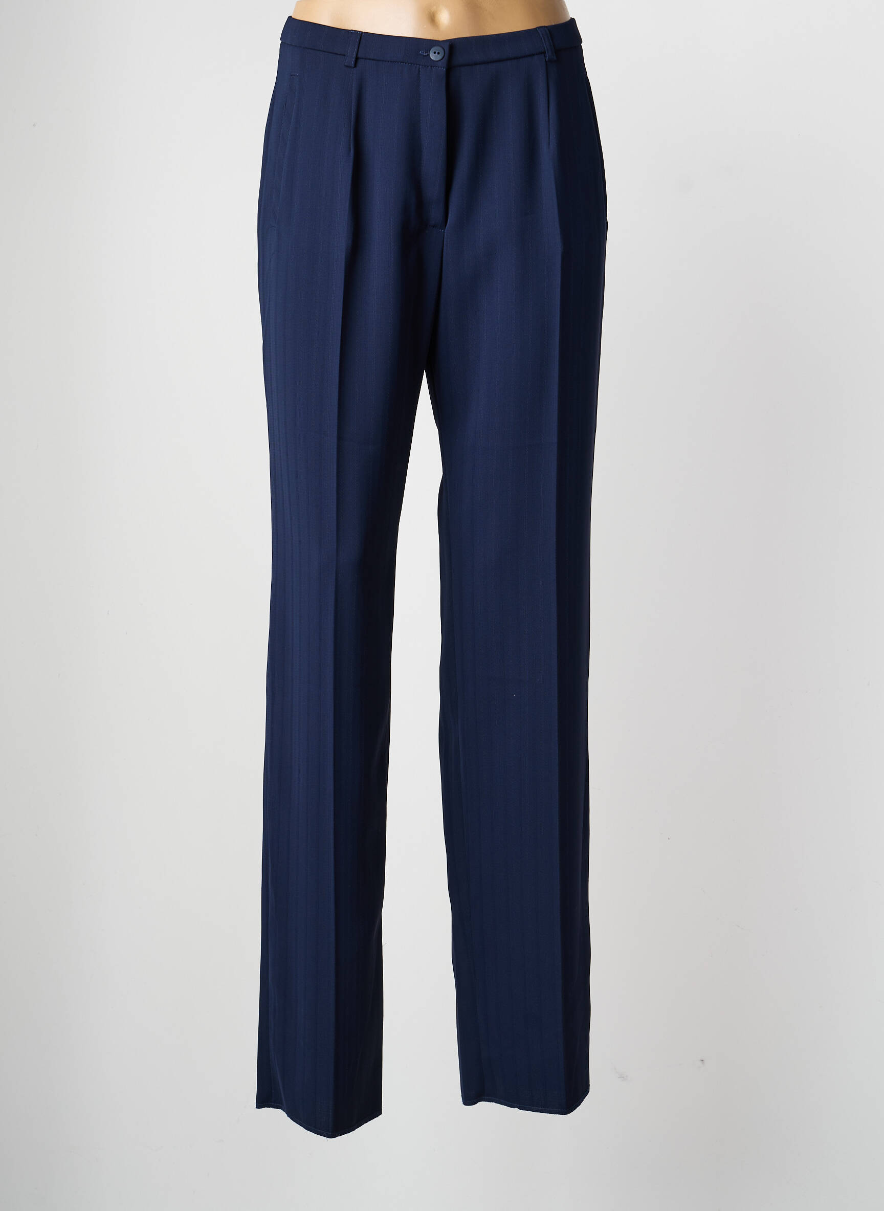 Pantalon drept țesătură crep mărime normală albastru PAUPORTÉ femeie