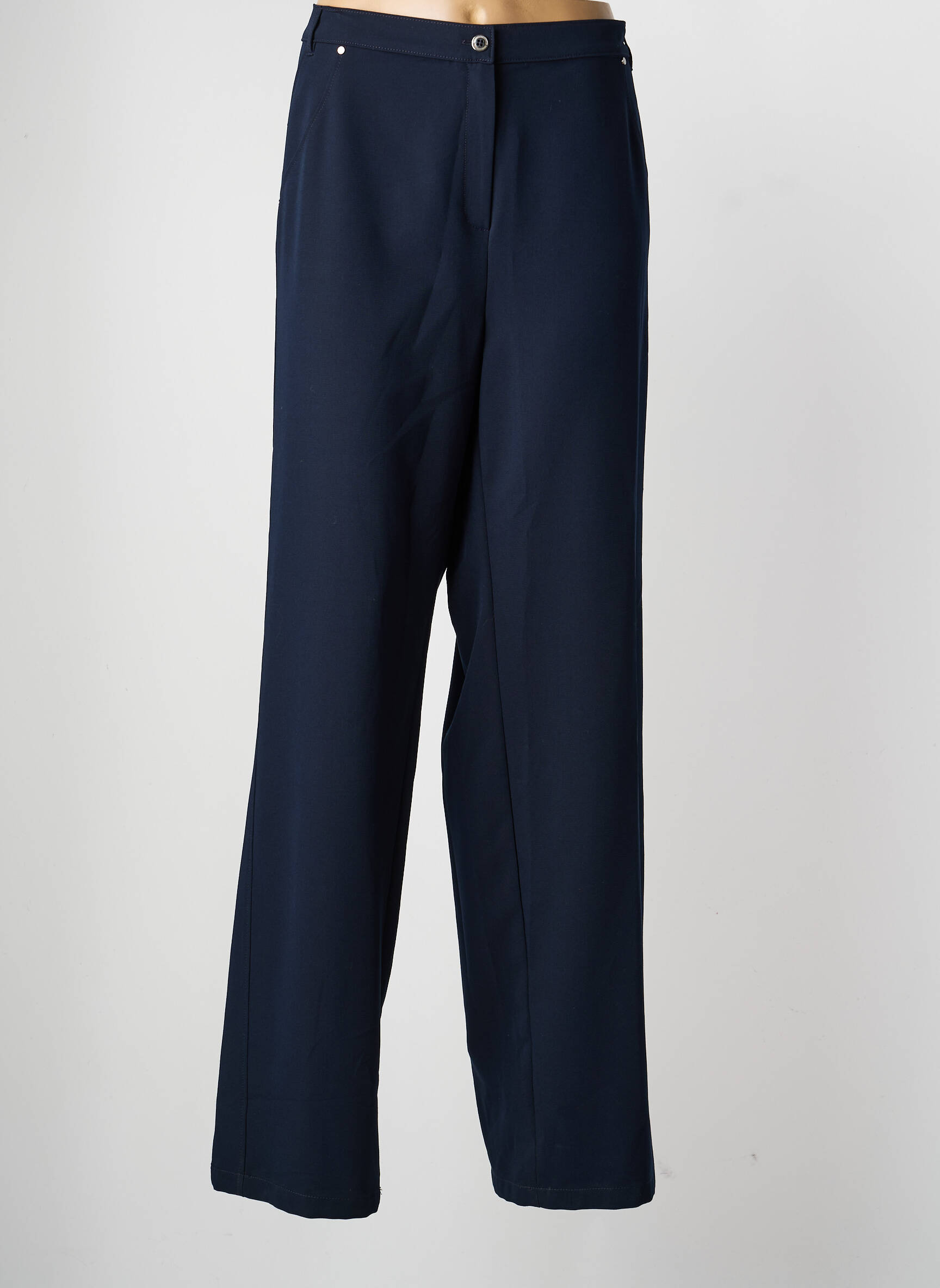 Pantalon drept talie elastică mărime normală albastru LEWINGER femeie