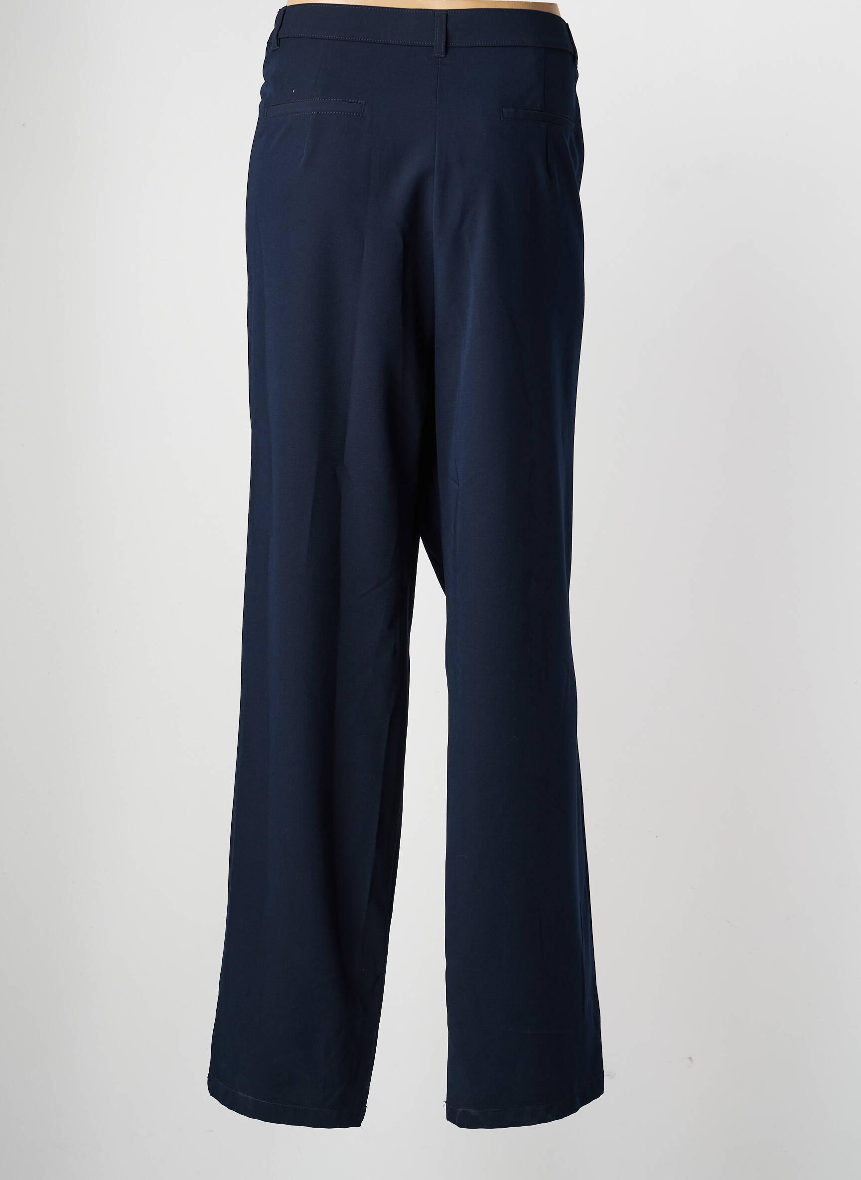 Pantalon drept talie elastică mărime normală albastru LEWINGER femeie