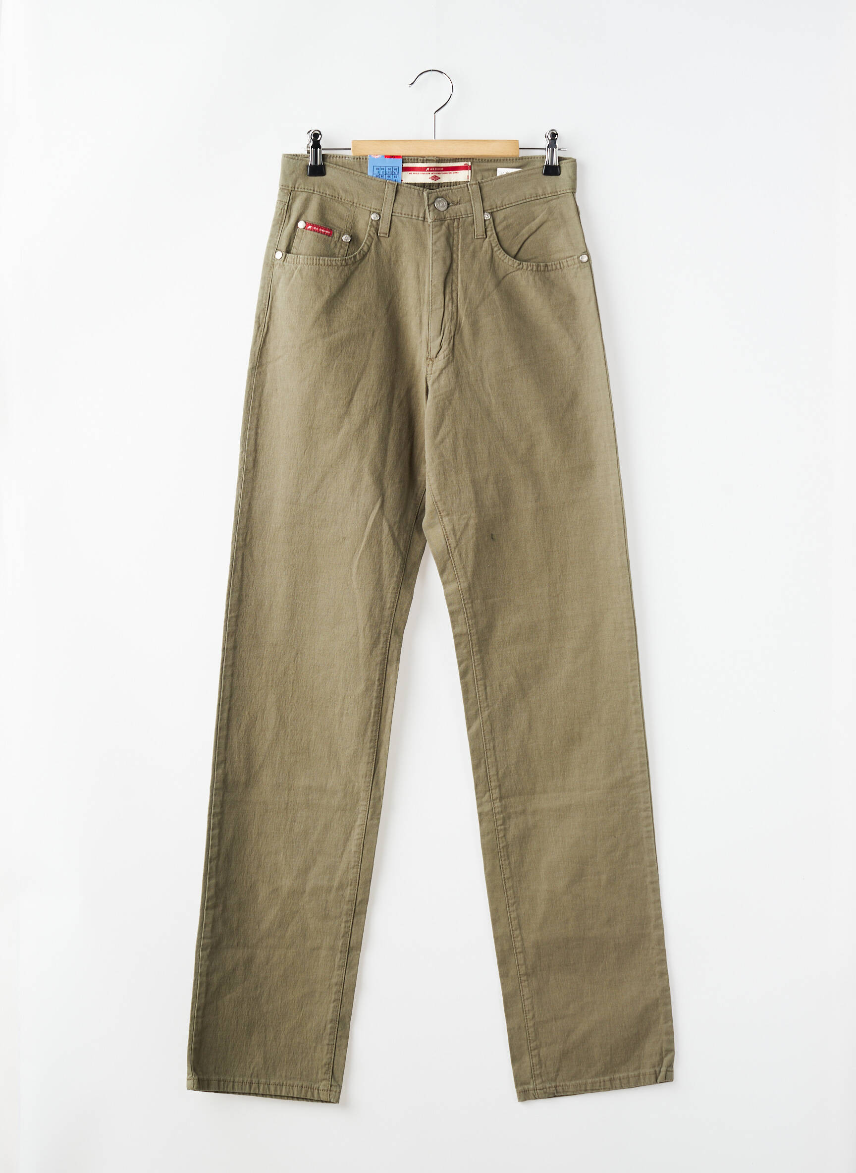 Pantalon drept închidere cu fermoar sub clapetă cu nasturi verde LEE COOPER femeie
