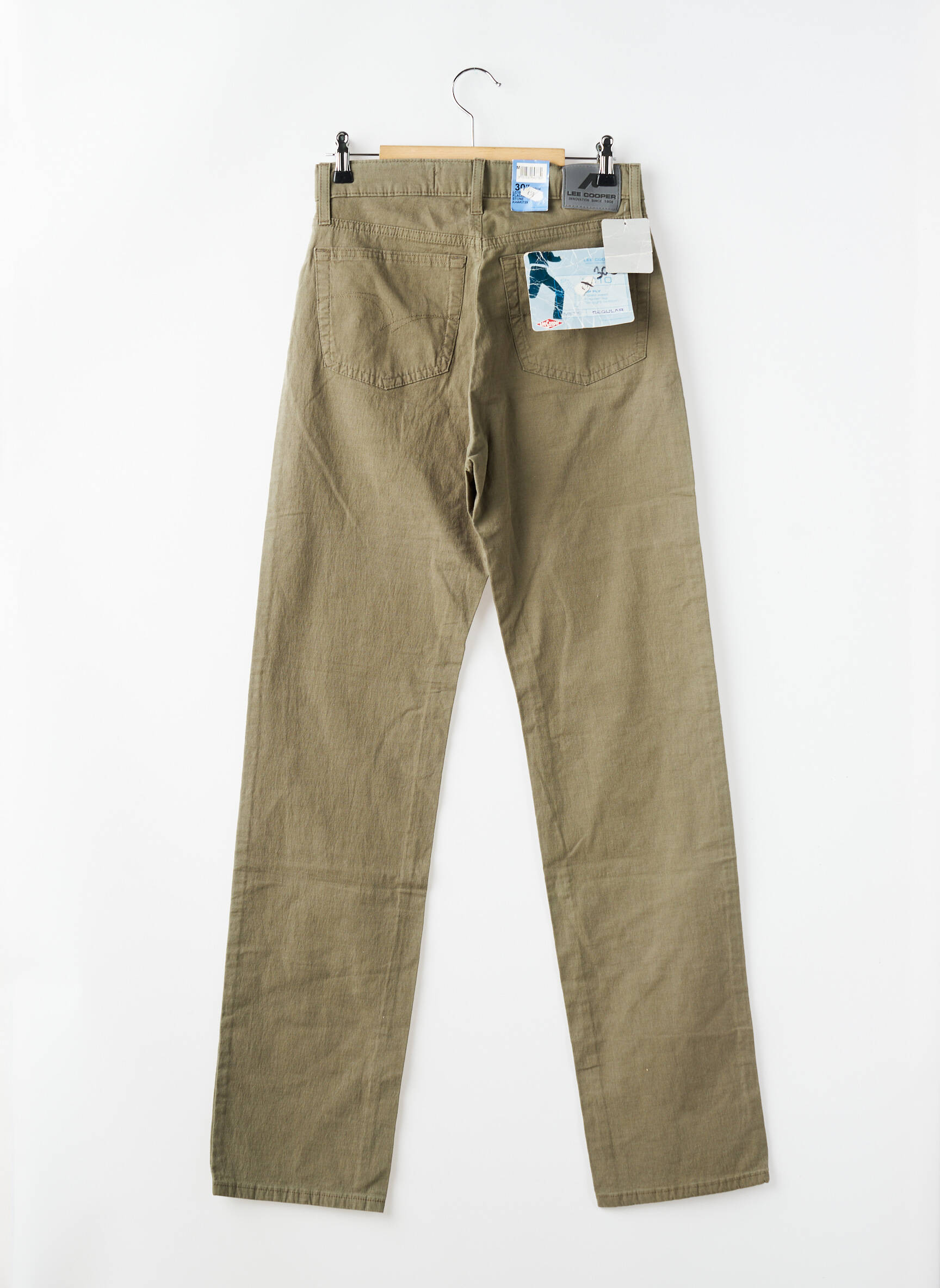 Pantalon drept închidere cu fermoar sub clapetă cu nasturi verde LEE COOPER femeie