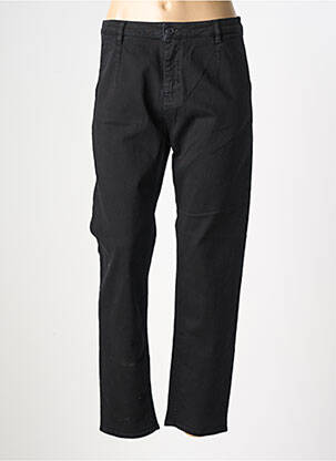 Pantalon drept închidere cu fermoar sub clapetă cu nasturi negru HAPPY femeie