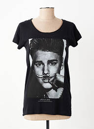 Tricou croială dreaptă mâneci scurte negru ELEVEN PARIS femeie
