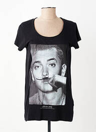 Tricou imprimeu fantezie mâneci scurte negru ELEVEN PARIS femeie