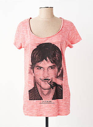 Tricou serigrafie mâneci scurte roz ELEVEN PARIS femeie
