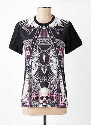 Tricou imprimeu fantezie mâneci scurte negru CELEBRYTEES femeie