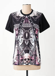 Tricou imprimeu fantezie mâneci scurte negru CELEBRYTEES femeie