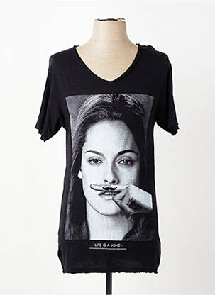 Tricou croială cambrată mâneci scurte negru ELEVEN PARIS bărbat
