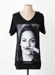 Tricou croială cambrată mâneci scurte negru ELEVEN PARIS bărbat