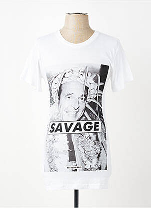 Tricou croială cambrată mâneci scurte alb ELEVEN PARIS bărbat