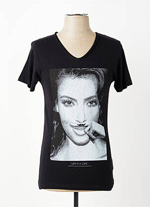 Tricou croială cambrată mâneci scurte negru ELEVEN PARIS bărbat