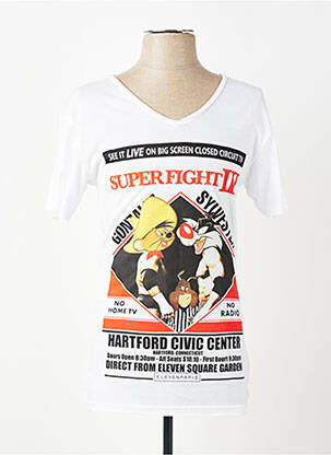 Tricou croială cambrată mâneci scurte alb ELEVEN PARIS bărbat